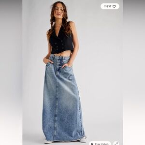 We The Free Come As You Are Denim Maxi Skirt